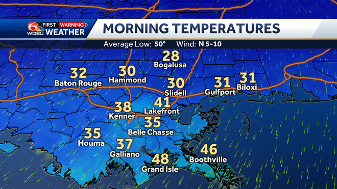 New Orleans weather forecast how cold will it feel will it rain