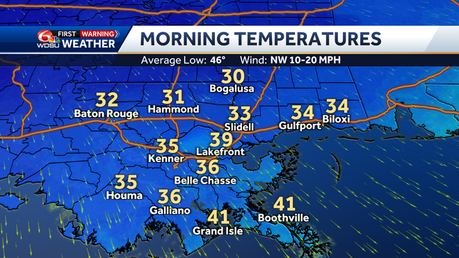 New Orleans weather forecast how cold will it get will it snow