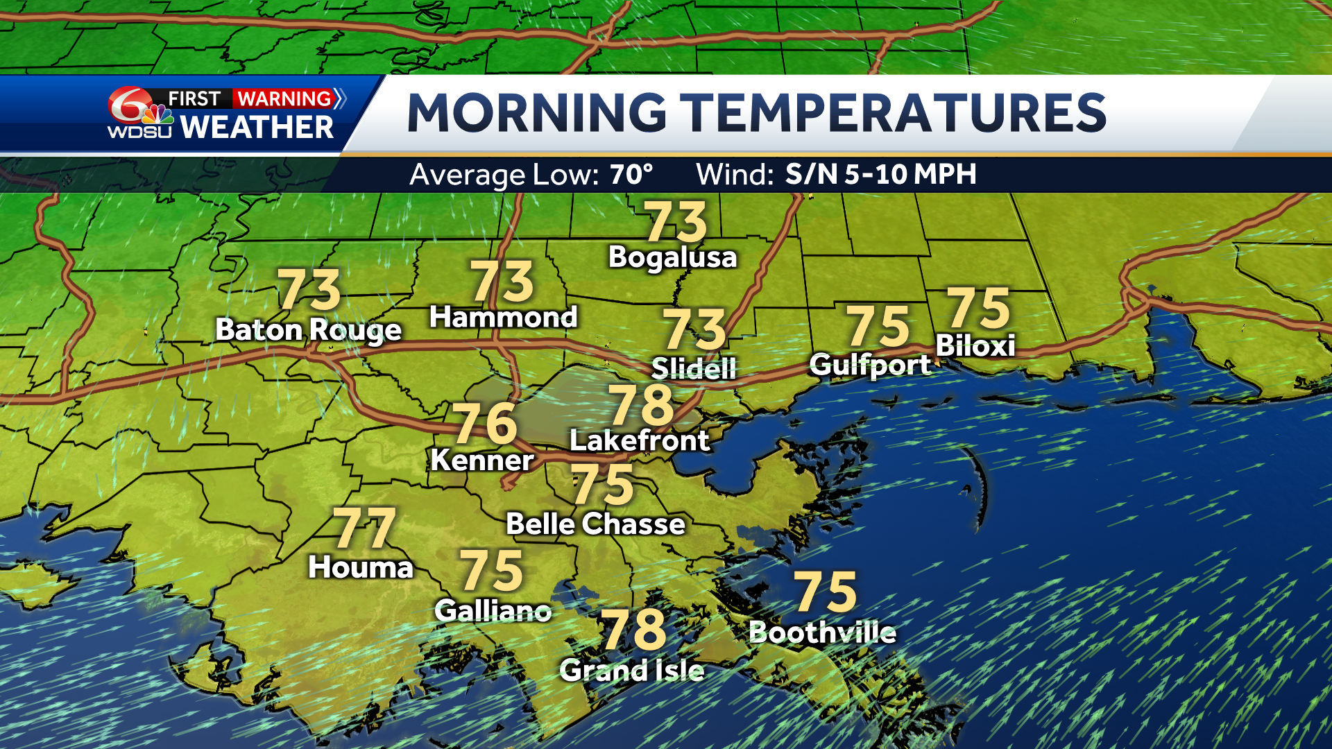 New Orleans weather forecast high temp rain chances Memorial Day - WDSU