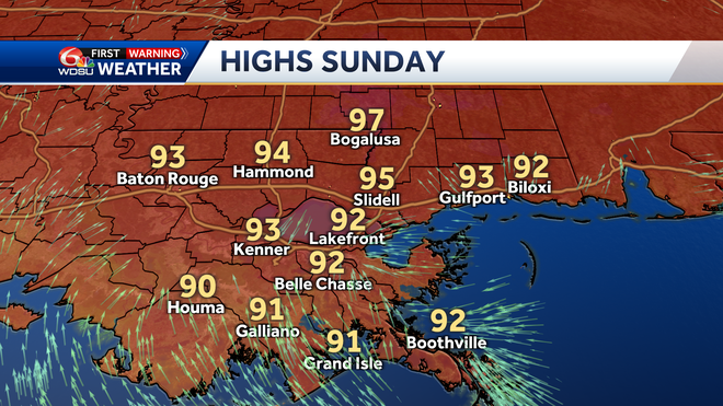 New Orleans weather weekend forecast high temp rain chance tropic