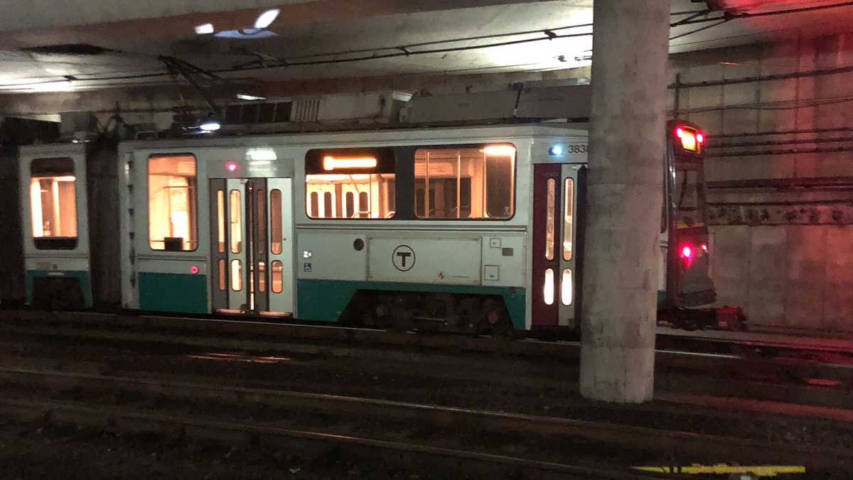 MBTA riders evacuated from Green Line train due to downed wire