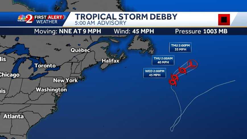 Debby becomes a tropical storm in the Atlantic