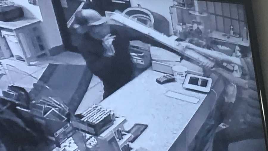 Clerk chases off crook dressed as ninja