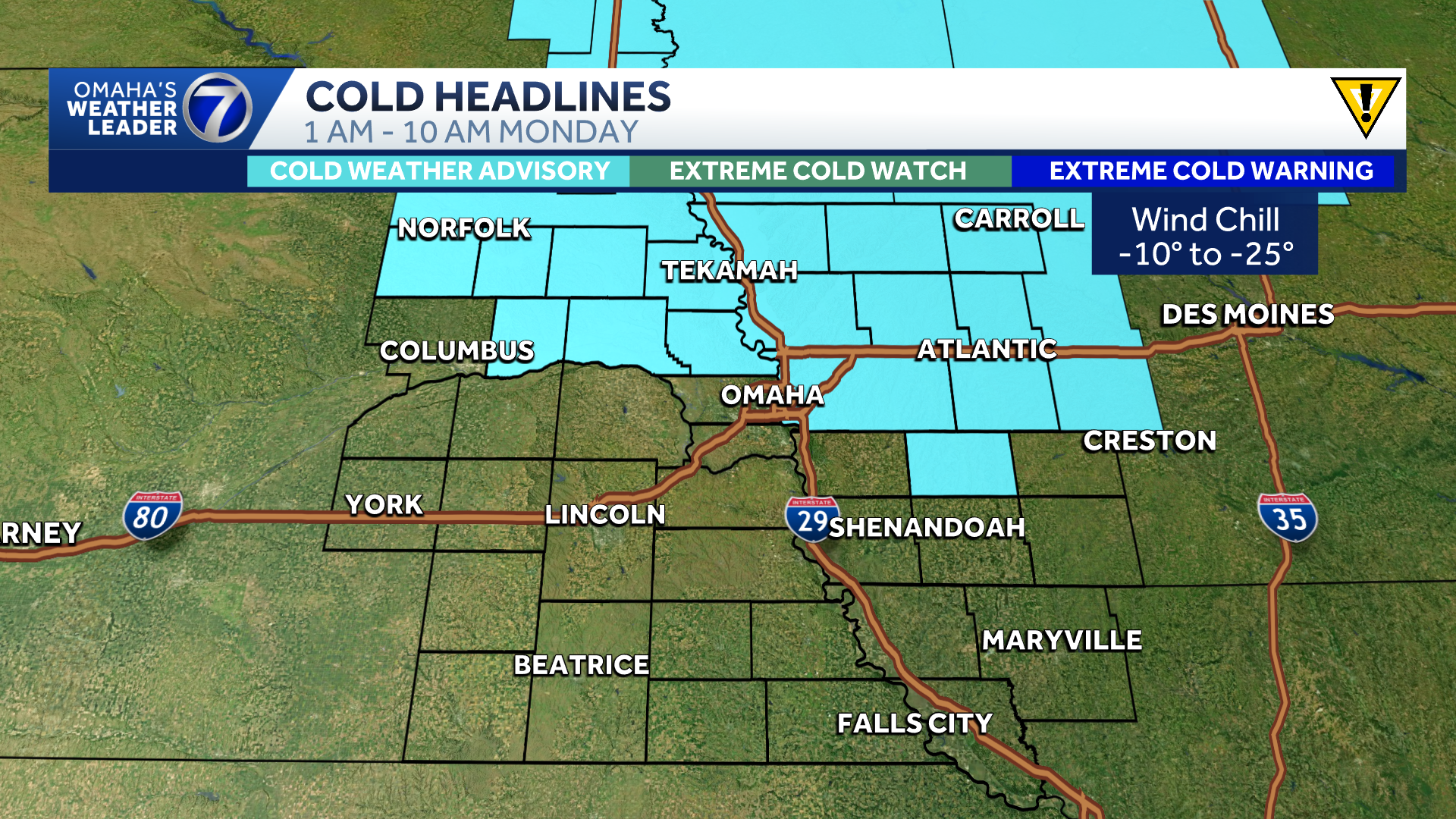Omaha weather: Strong winds and brutal cold Monday - KETV