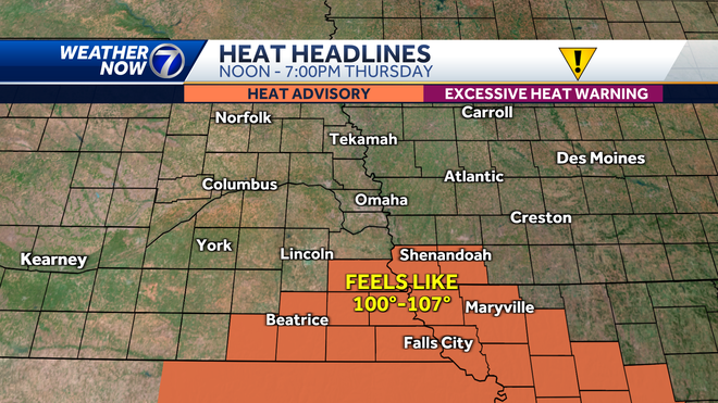 Nebraska weather: Heat advisory, severe storm potential