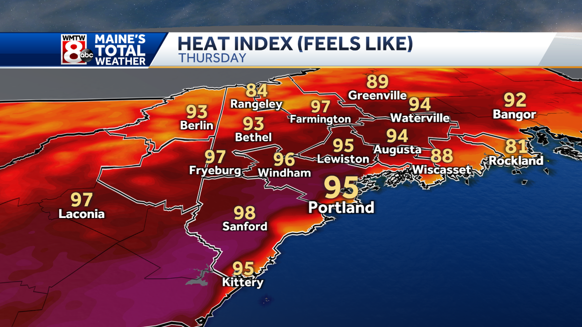 Thursday will be a hot and humid day in Maine