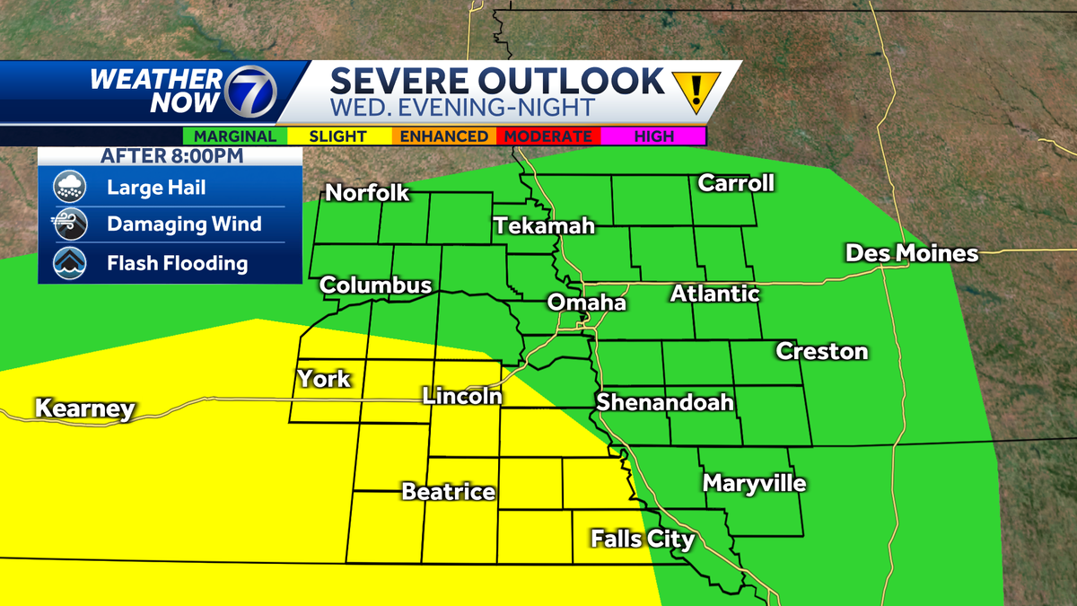 Nebraska weather: Strong storms possible Wednesday night