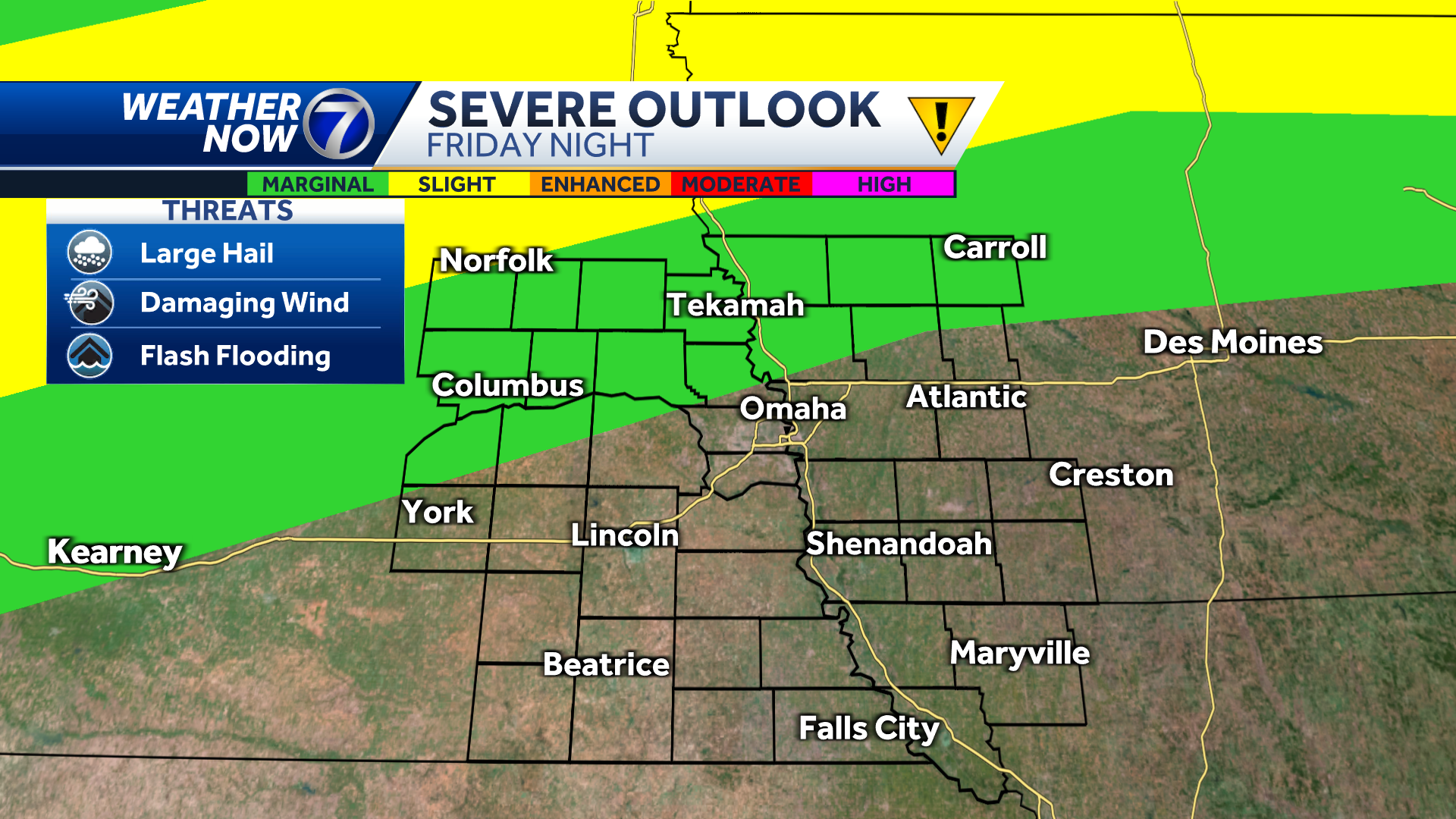 Potential for a few strong storms Friday night, Saturday afternoon - KETV