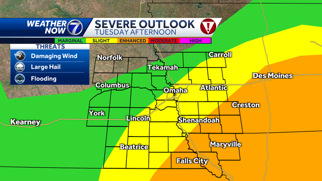 Omaha weather: Rain, severe storms expected Tuesday