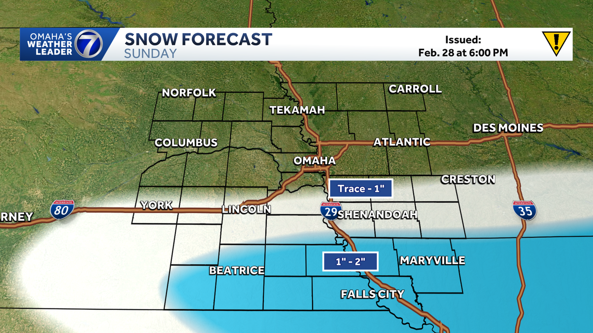 Omaha weather: Possible snow forecast Sunday - KETV