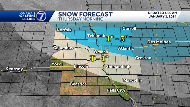 Omaha weather: Snow could impact morning drive Thursday