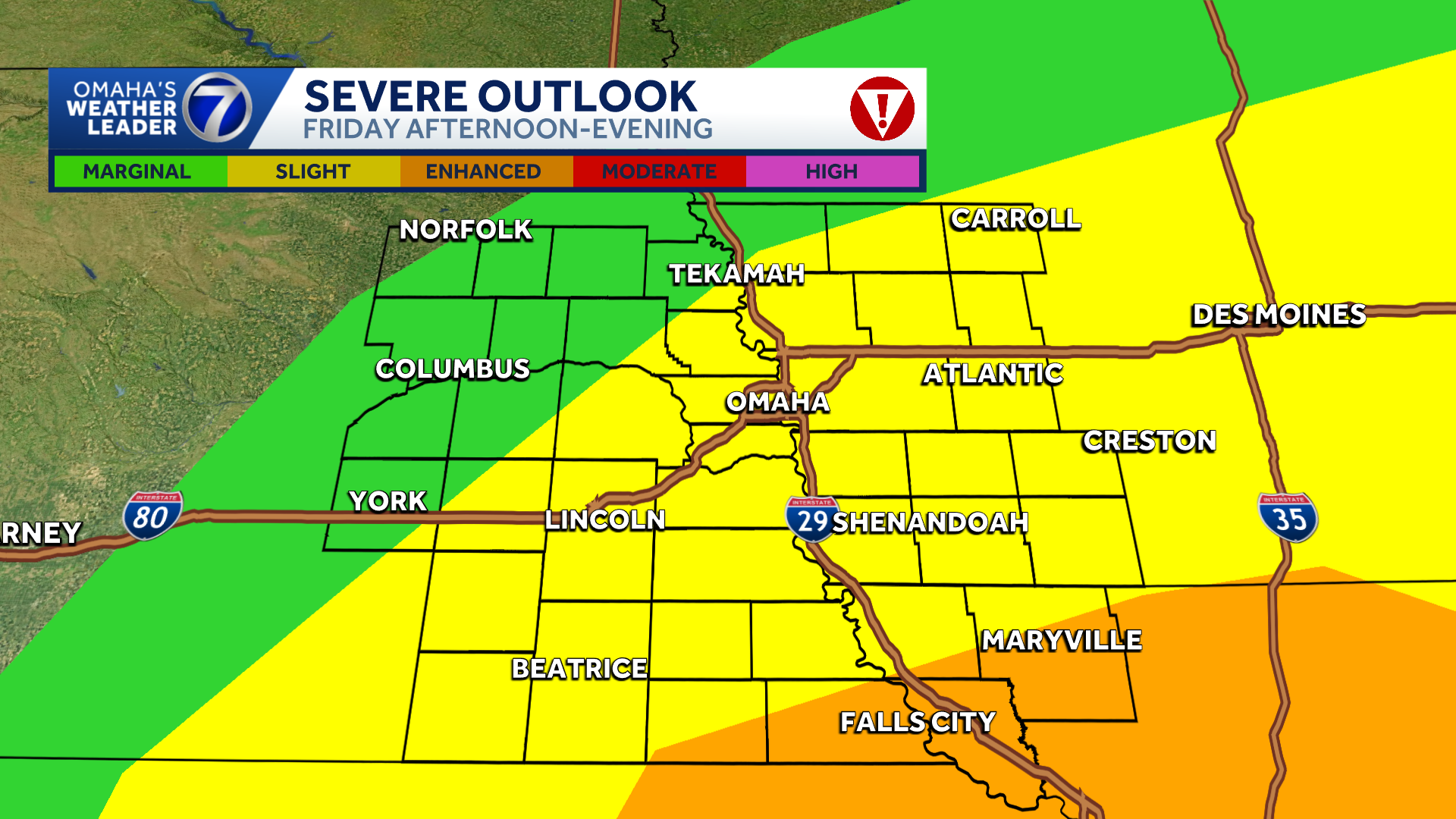 Strong storms possible early, late Friday in parts of Nebraska, Iowa