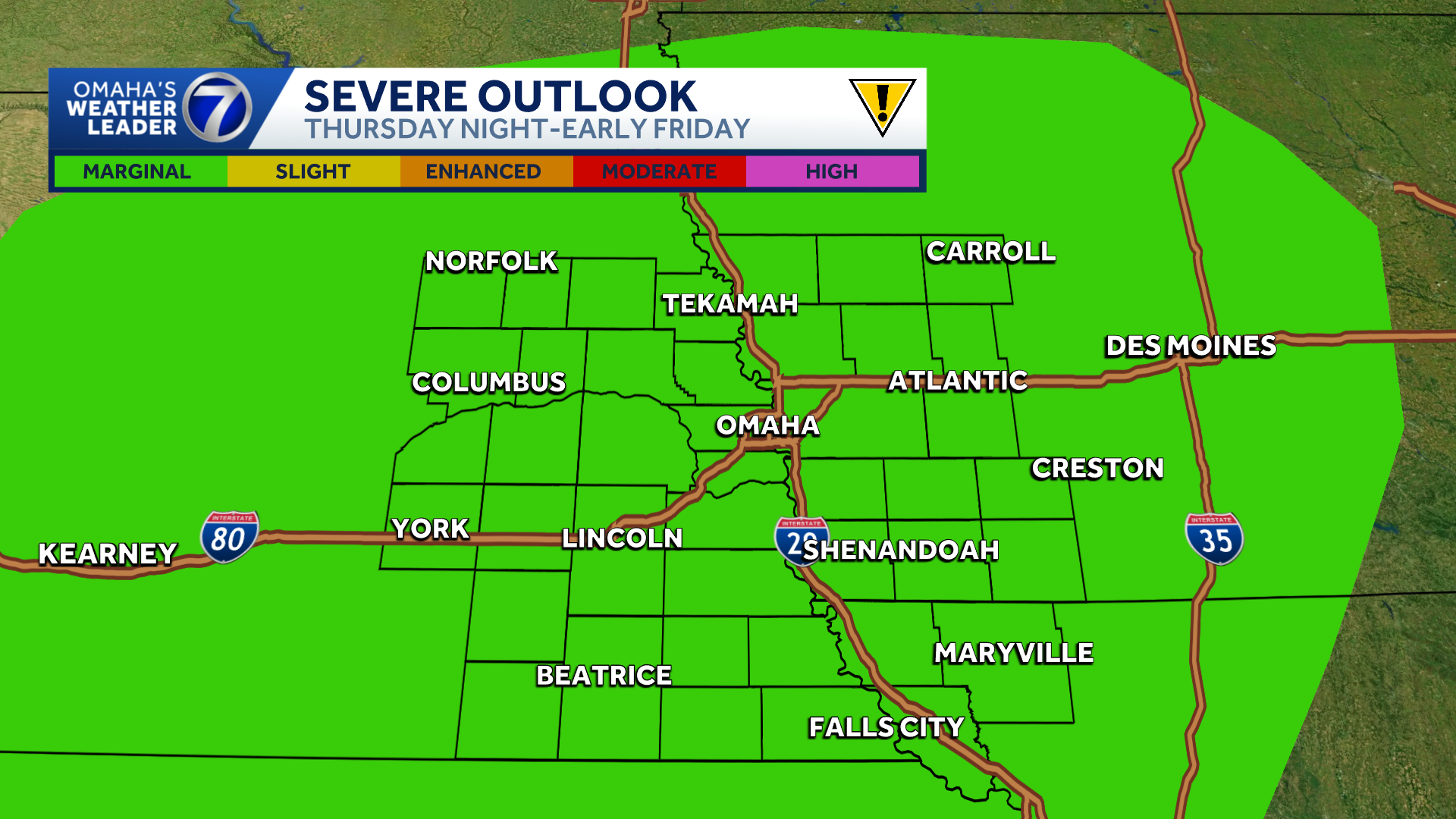 Strong storms possible early, late Friday in parts of Nebraska, Iowa