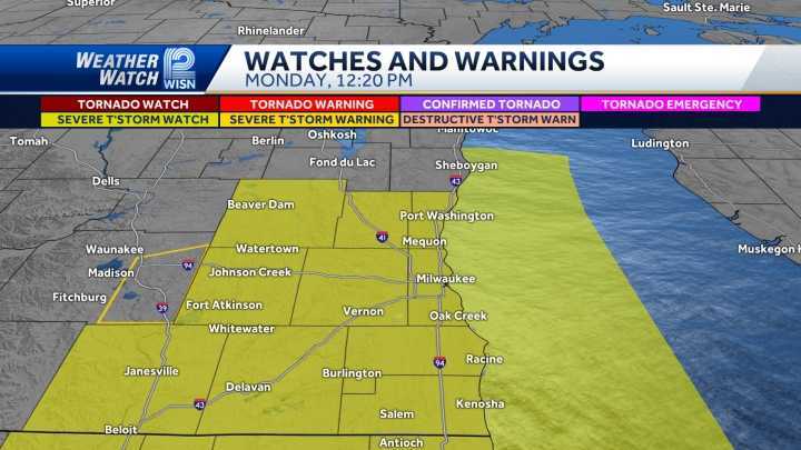 Severe thunderstorm watch issued for southeastern Wisconsin counties