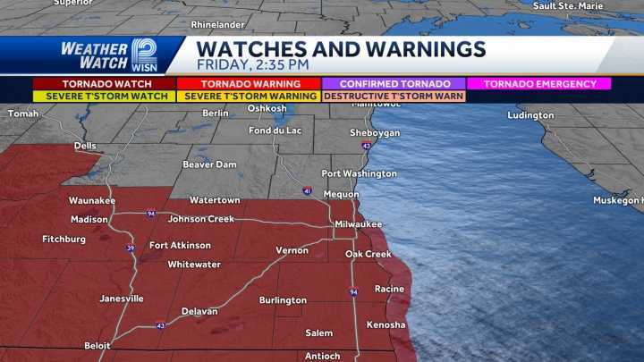 Tornado watch issued for SE Wisconsin