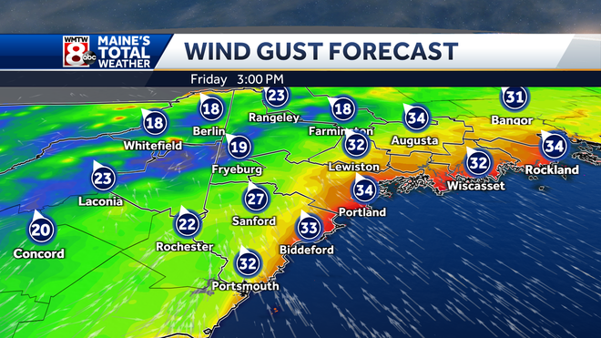Maine to get quick shot of heavy rain, strong wind Friday