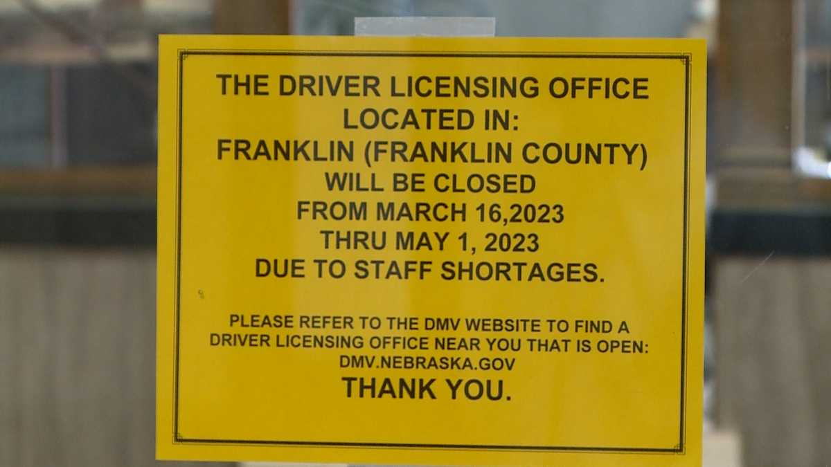 6 rural Nebraska DMVs close due to staffing shortages