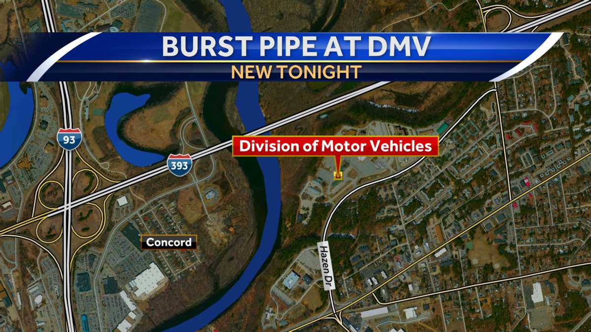 Pipe bursts at DMV office in Concord