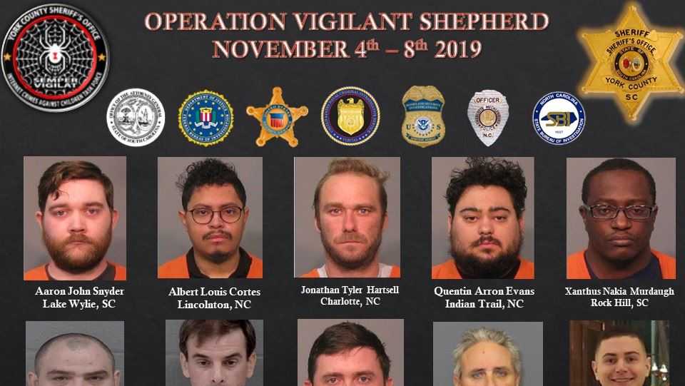 10 men arrested in South Carolina online child predator operation