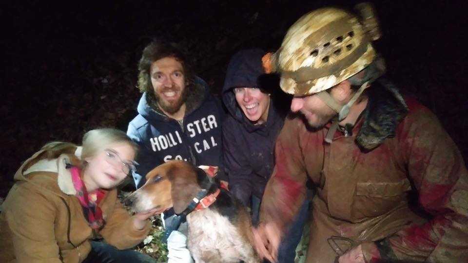 Dog rescued after getting stuck in Indiana cave