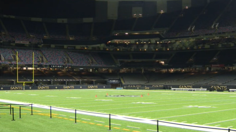 Saints fans filled Champions Square ahead of game against Chargers