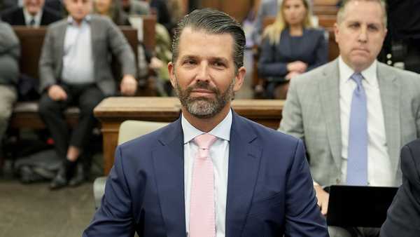 Donald Trump Jr. waits to testify in New York Supreme Court, Wednesday, Nov. 1, 2023, in New York.