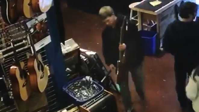 Thief caught on camera stealing pricey guitar from Highlands store
