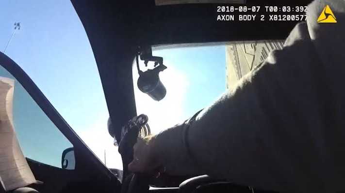 Dramatic body camera video shows trooper's door nearly ripped off