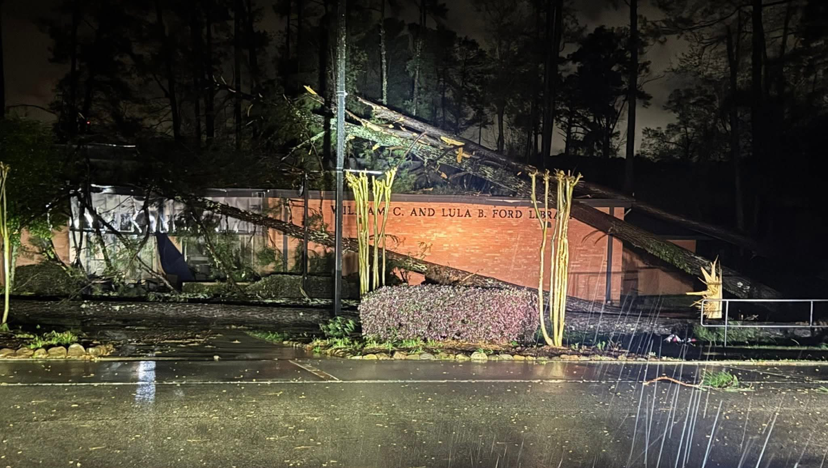Storm rips through Southwest Mississippi Community College, five trees hit library