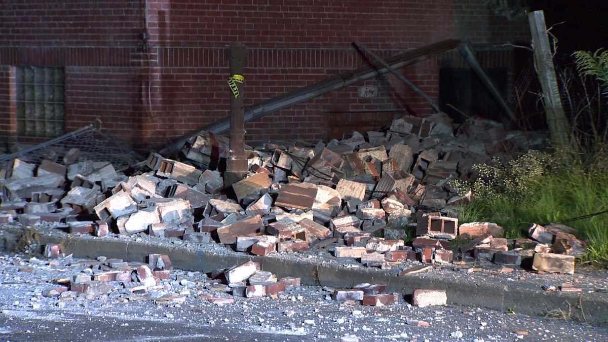 Emergency demolition after old school building starts to collapse in
