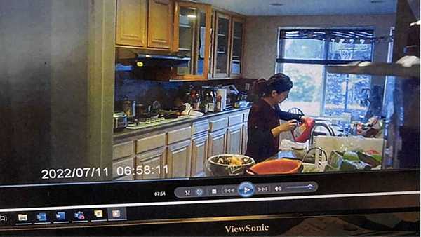 Evidence from court docs (surveillance video images from 07/11/2022)