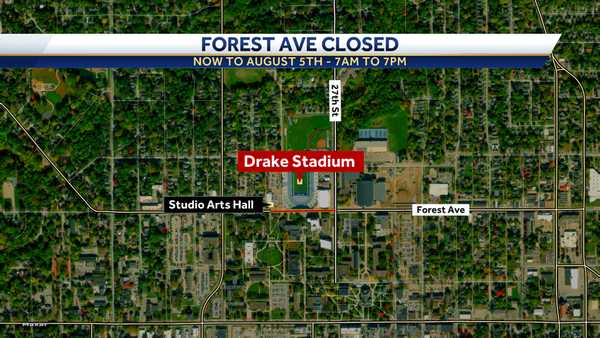 forest ave. will be closed for parts of six days due to the junior olympics.