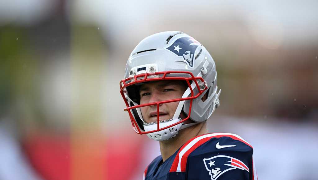 Why was Drake Maye listed as 'questionable' for Super Bowl?