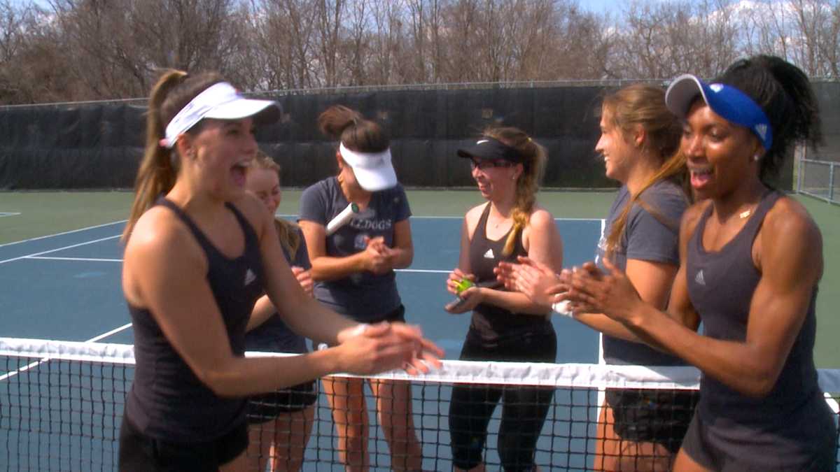 Reasons to dance Both Drake tennis teams win conference title