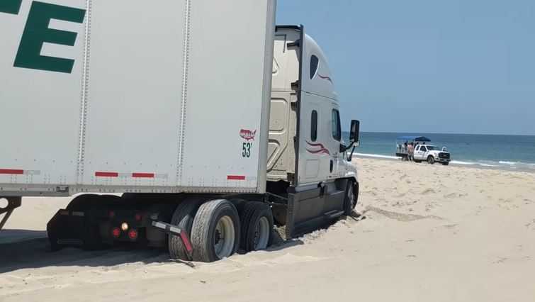 Truck stuck on NC beach