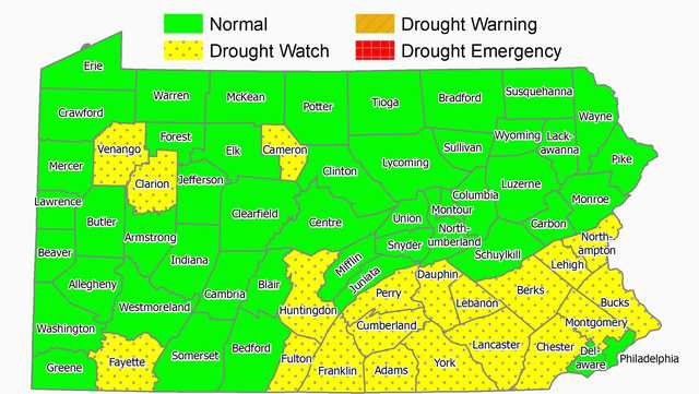Pa. DEP: Drought watch remains in effect for 20 counties - Vimarsana News