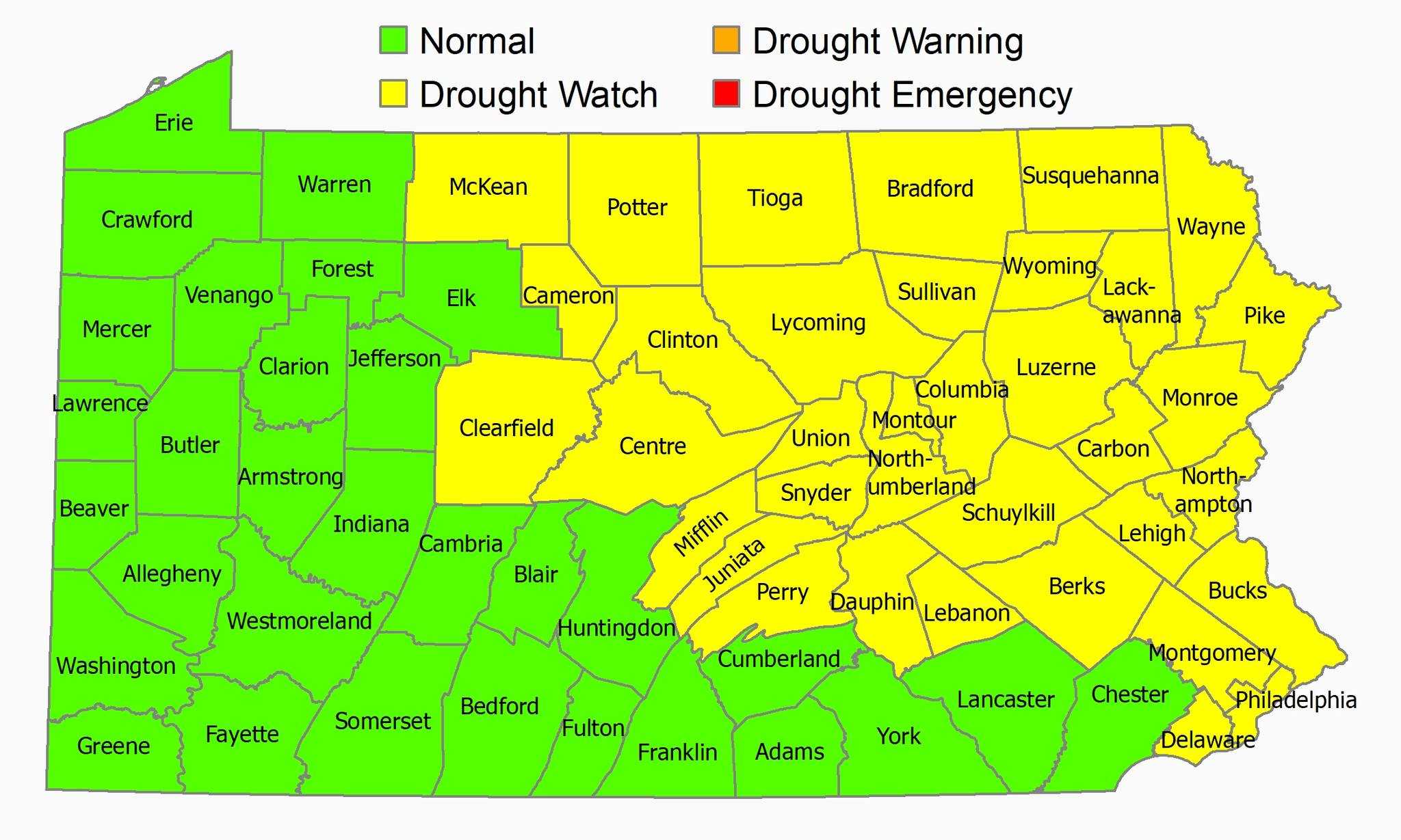 Drought Watch Remains In Effect For Some Counties In Pennsylvania