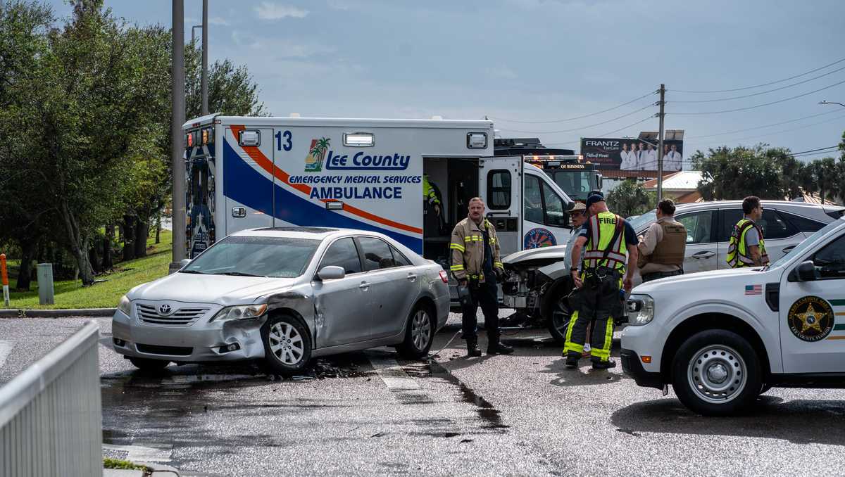 Person hospitalized after two-vehicle crash in Fort Myers