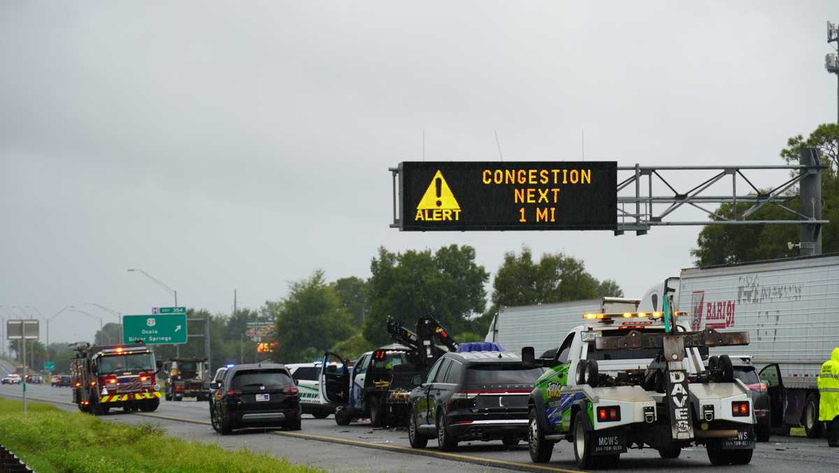 Major crash on I-75 in Ocala results in 7 people hospitalized. - WESH