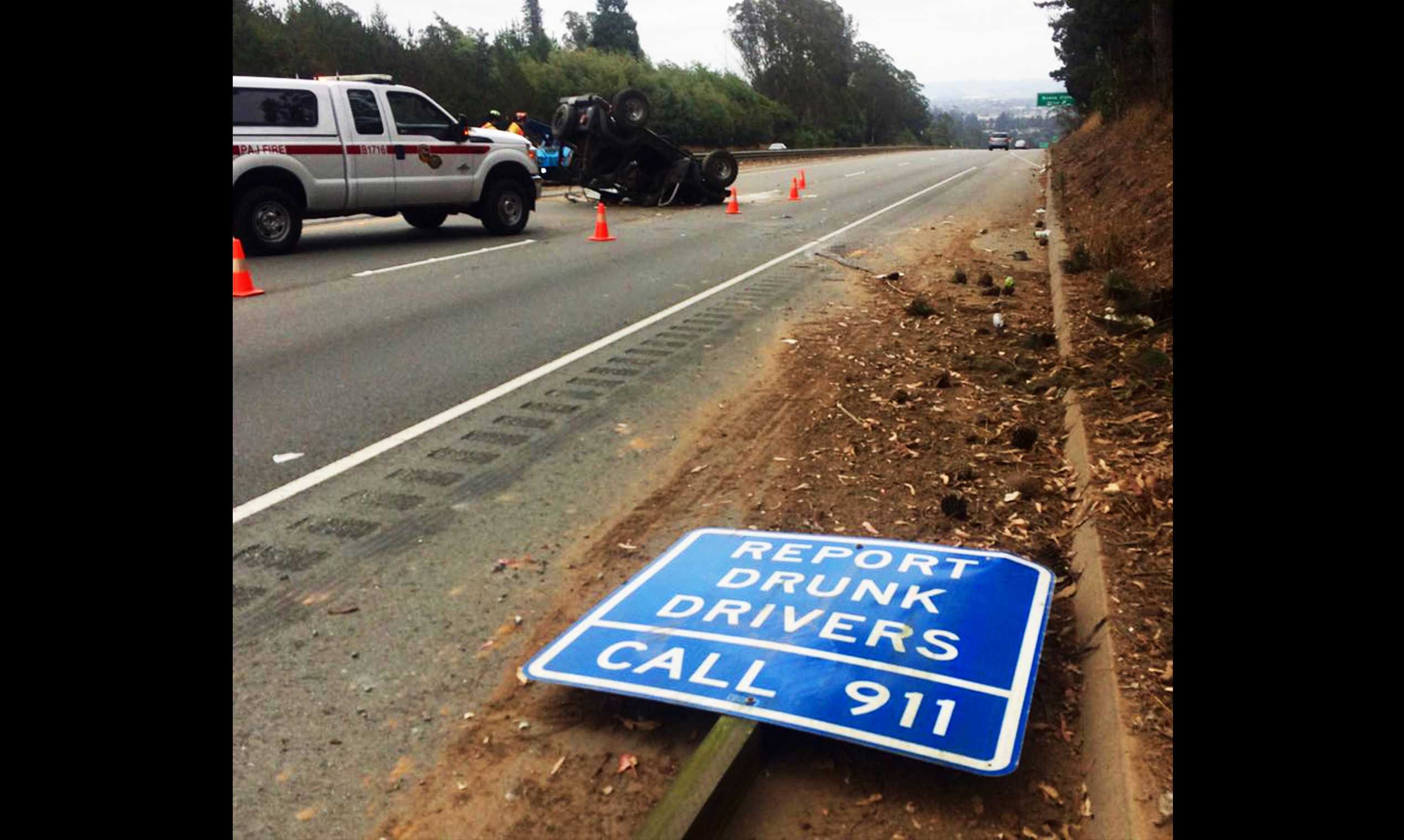 CHP: Drunk Aptos Driver Crashes Into "Report Drunk Drivers" Sign On ...