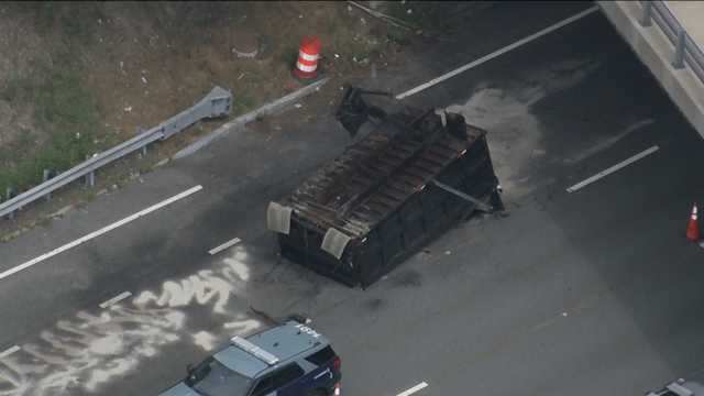 Dump truck separates from cab, flips over on Mass. highway - Vimarsana News