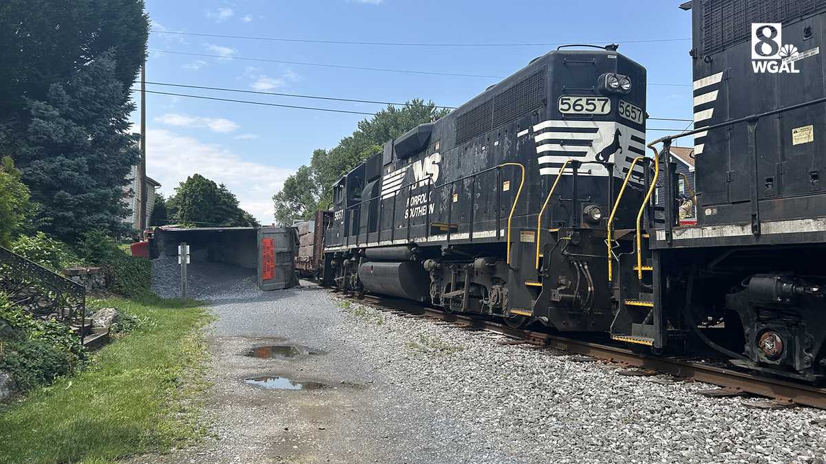 Dump truck hauling stones collides with train in Lancaster County, Pa.