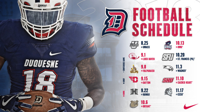 Duquesne reveals revised 2018 football schedule