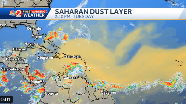 Saharan dust﻿ to move through Caribbean this week