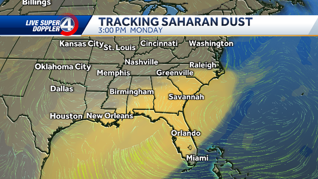 Sahara Sand Cloud Map South Carolina: Saharan Dust Makes Return To Southeast