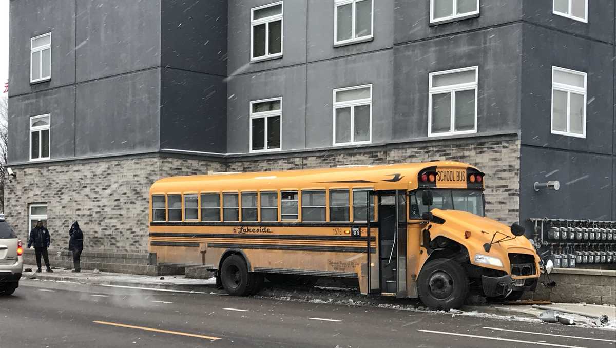 Pickup truck driver injured in three-vehicle crash involving school bus