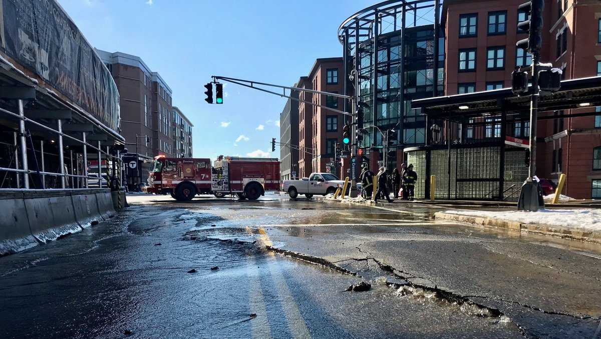 Water main break floods South Boston streets