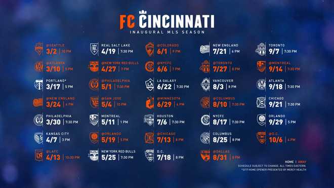 FC Cincinnati's first MLS season schedule released