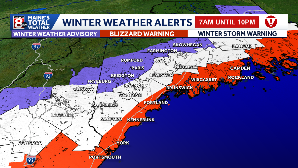 Nor'easter pounds Maine with winds, waves and blizzard conditions