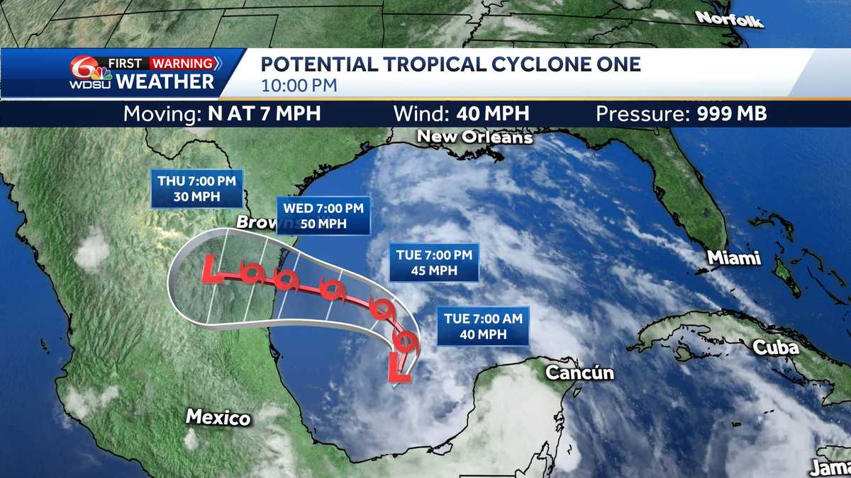 NHC: Tropical Storm Laura track shifts west, could be near Louisiana coast Wednesday